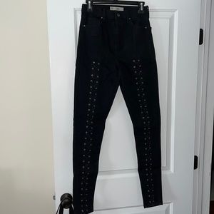 Topshop Tall Moto Lace Up Jamie Jeans